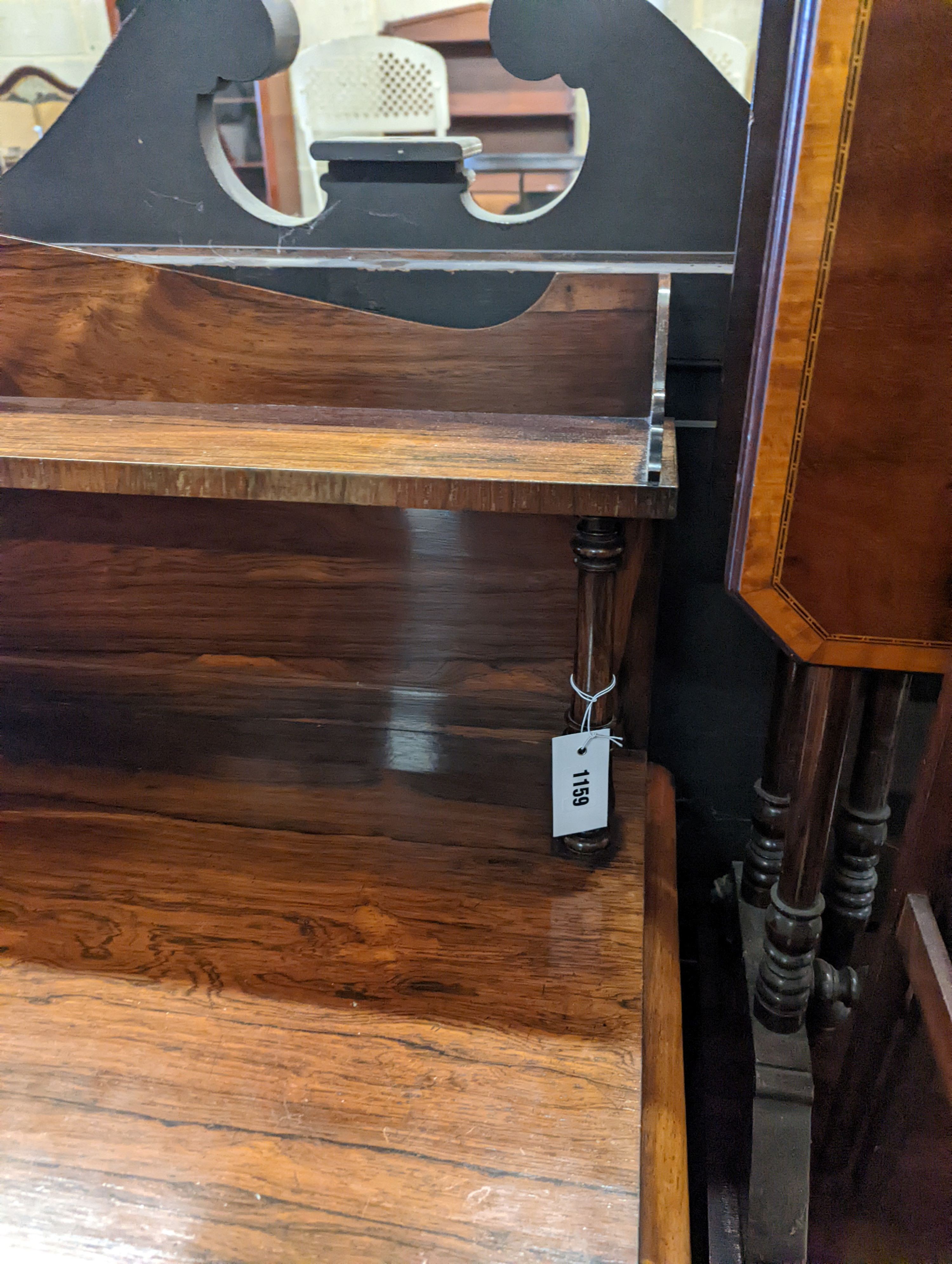 An early Victorian rosewood chiffonier, width 101cm, depth 45cm, height 127cm